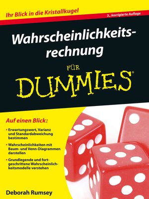 cover image of Wahrscheinlichkeitsrechnung für Dummies